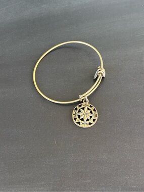 Alex and Ani Brass colored Compass Charm Bangle Bracelet